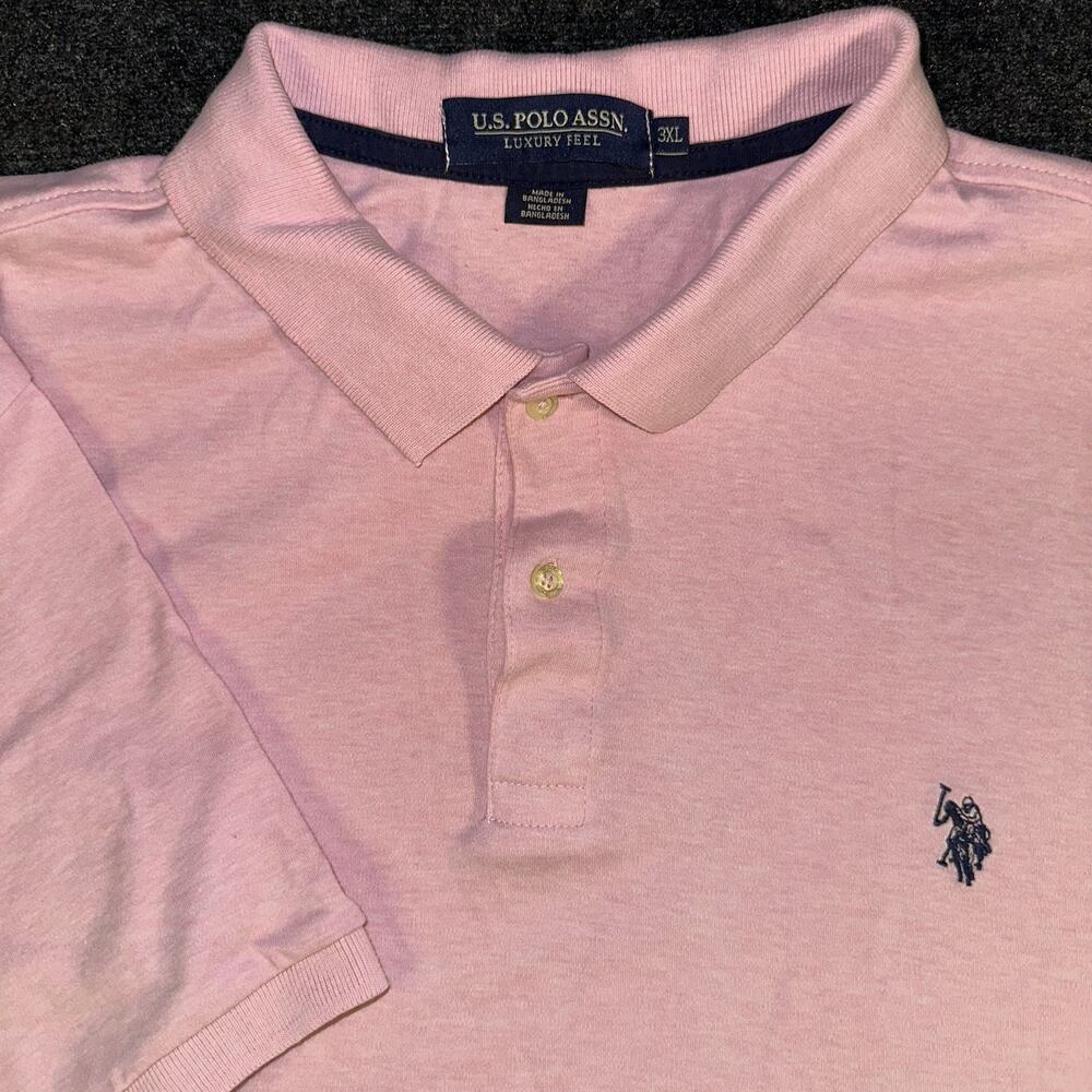 U.S. Polo Assn. Luxury Feel Polo Shirt Mens 3XL Big & Tall Pink Short Sleeve